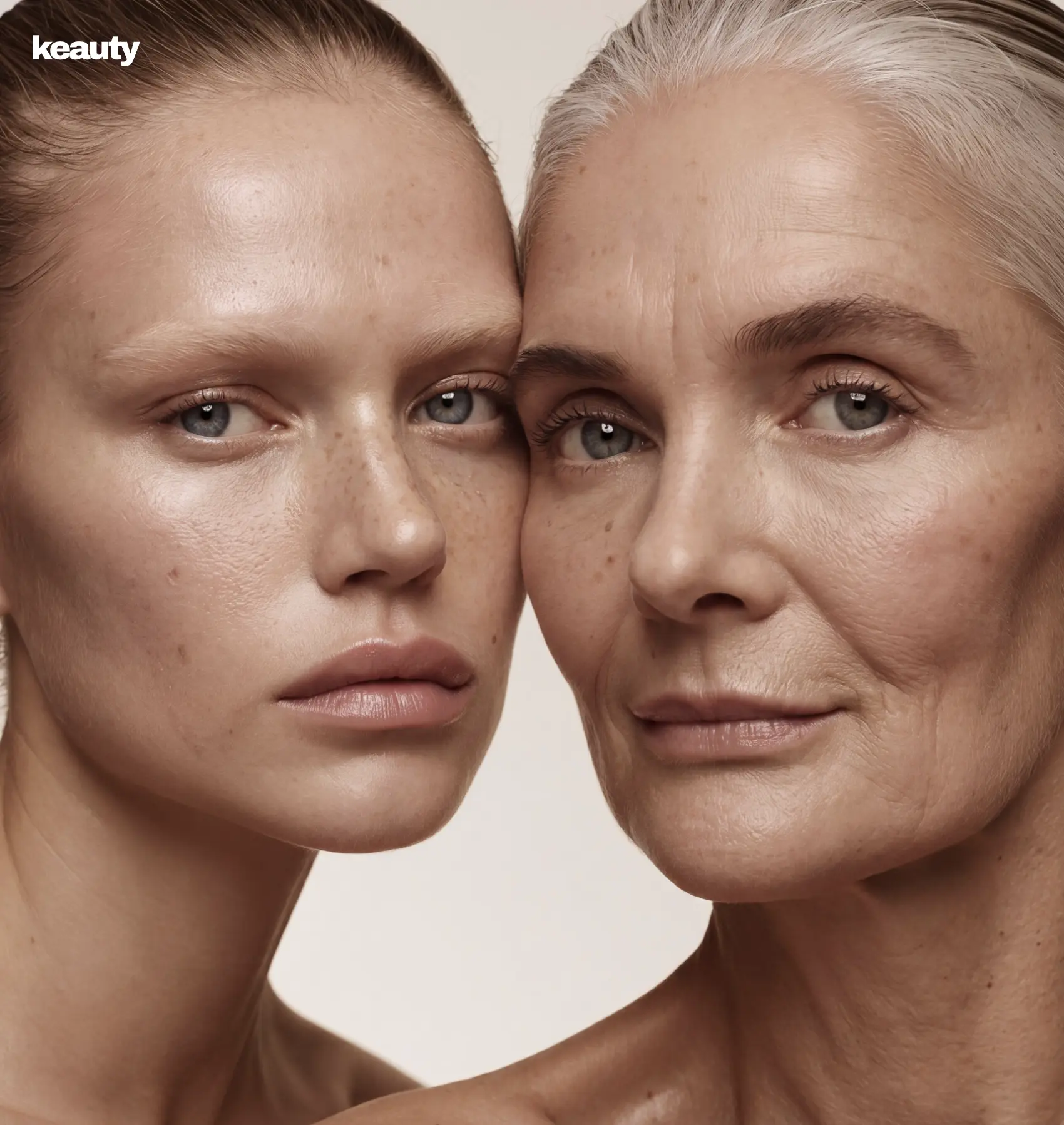 two women, editorial beauty portrait